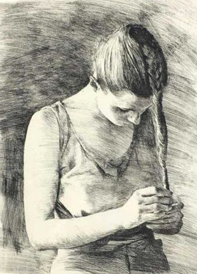 Braiding Woman AP Limited Edition Print by Chase Chen Braiding Woman AP Limited Edition Print by Chase Chen