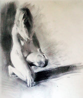 Nude Girl Kneeling 1992 23x17 Works on Paper (not prints) by Chase Chen - 0
