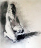Nude Girl Kneeling 1992 23x17 Works on Paper (not prints) by Chase Chen - 0