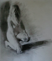 Nude Girl Kneeling 1992 23x17 Works on Paper (not prints) by Chase Chen - 3 Nude Girl Kneeling 1992 23x17 Works on Paper (not prints) by Chase Chen - 3