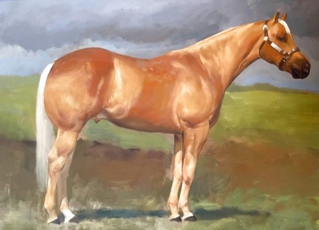Horse Portrait 30x42 - Huge Original Painting by Chase Chen