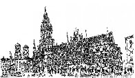 Marienplatz in Munich Drawing 2008 11x17 Drawing by Alexander Chen - 0 Marienplatz in Munich Drawing 2008 11x17 Drawing by Alexander Chen - 0