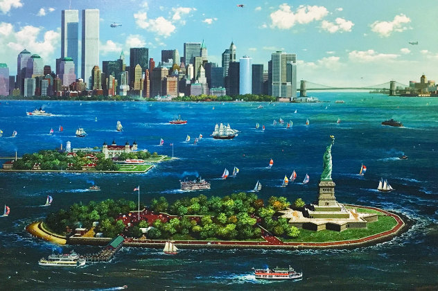 New York Gateway 2013 Embellished  - NYC - Twin Towers Limited Edition Print by Alexander Chen