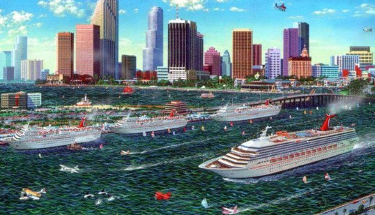 Miami Cruising Monoprint 1995 17x25 Works on Paper (not prints) by Alexander Chen Miami Cruising Monoprint 1995 17x25 Works on Paper (not prints) by Alexander Chen