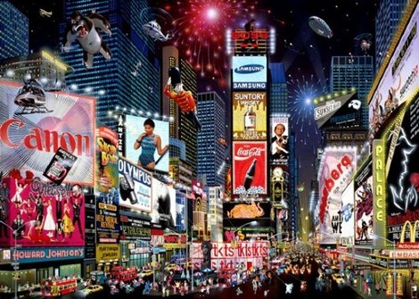 Times Square Parade 2007 Embellished Giclee on Canvas Limited Edition Print - Alexander Chen