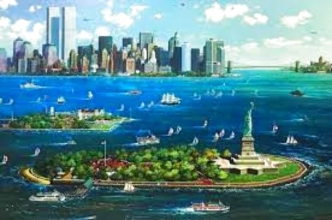New York Gateway - NYC  - Twin Towers Limited Edition Print - Alexander Chen