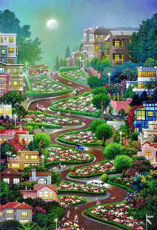 Moon Over Lombard Street AP San Francisco Limited Edition Print - Alexander Chen Moon Over Lombard Street AP San Francisco Limited Edition Print - Alexander Chen