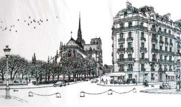 Notre Dame Winter with Metal Etching Plate Unique 2008 - Huge Other - Alexander Chen Notre Dame Winter with Metal Etching Plate Unique 2008 - Huge Other - Alexander Chen