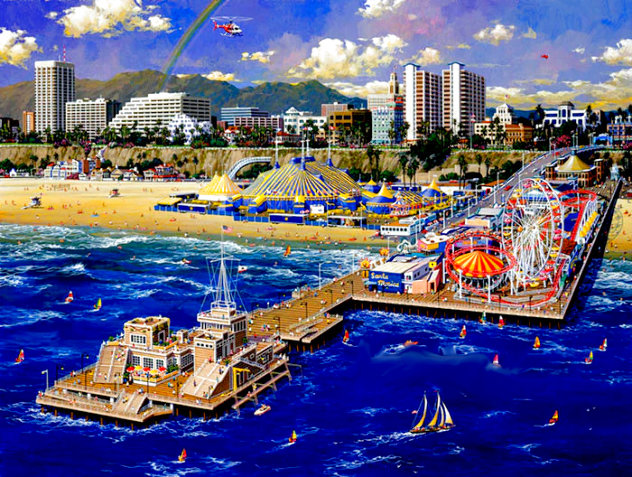 Santa Monica Pier AP -  Los Angeles, California Limited Edition Print by Alexander Chen