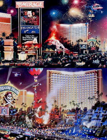Boulevard of Dreams and the Great Escape AP Set of 2 1992 - Las Vegas, NV Limited Edition Print - Alexander Chen