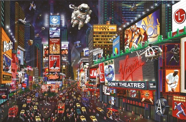 Times Square Panorama AP 2012 Embellished - Huge 32x42  - New York - NYC Limited Edition Print by Alexander Chen