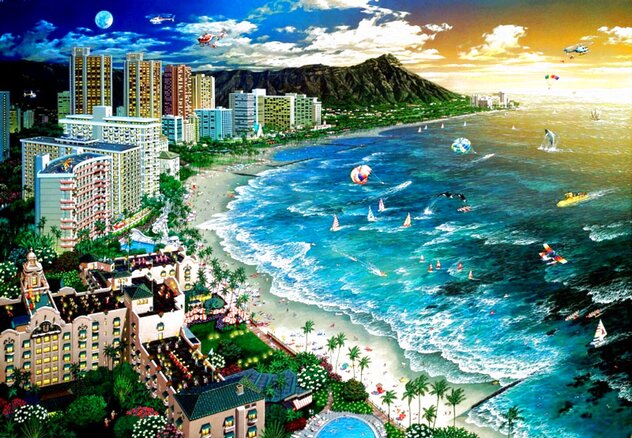 Hawaiian Sunset 2002 Limited Edition Mixed Media on Canvas by