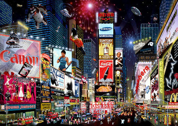 Times Square Parade 2007 New York Embellished Limited Edition Print - Alexander Chen Times Square Parade 2007 New York Embellished Limited Edition Print - Alexander Chen