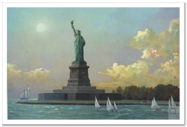 Liberty Island Statue of Liberty 2013 Embellished Giclee on