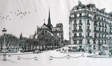 Notre Dame Winter w/ Remarque 2008 Paris, France Limited Edition Print - Alexander Chen