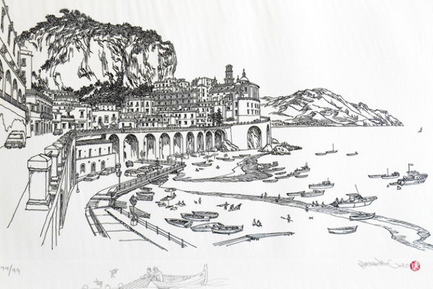 Amalfi Italy  w Remarque 2008 Limited Edition Print by Alexander Chen