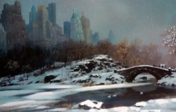 Central Park Bridge Winter, New York 2005 Embellished Limited Edition Print - Alexander Chen Central Park Bridge Winter, New York 2005 Embellished Limited Edition Print - Alexander Chen