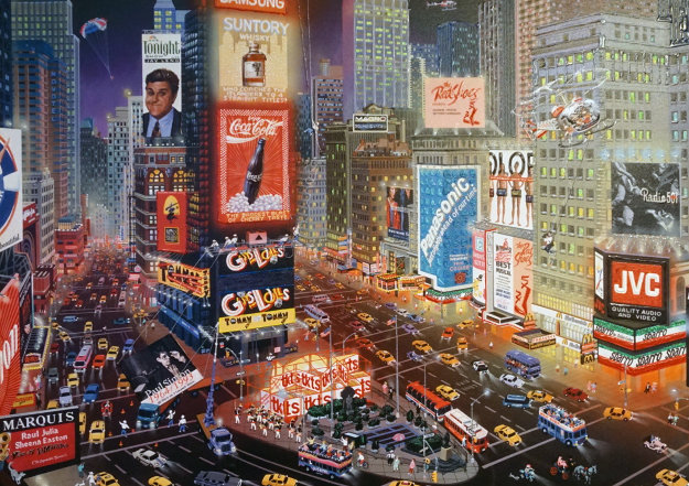 An Evening in Time Square Embellished 2013 Limited Edition Print by Alexander Chen An Evening in Time Square Embellished 2013 Limited Edition Print by Alexander Chen