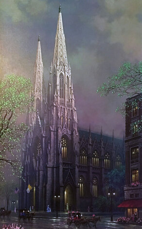 St. Patrick's Spring, New York  2005 Embellished on Canvas  - NYC Limited Edition Print - Alexander Chen