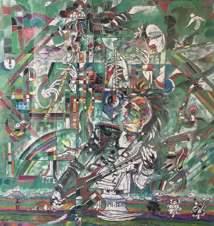 Western Hollywood Lights 1988 51x50 Super Huge Original Painting - Ji Cheng Western Hollywood Lights 1988 51x50 Super Huge Original Painting - Ji Cheng