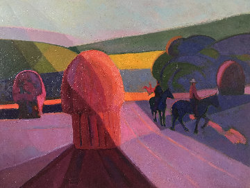Three Caballeros 30x40 Original Painting - Constantine Cherkas Three Caballeros 30x40 Original Painting - Constantine Cherkas