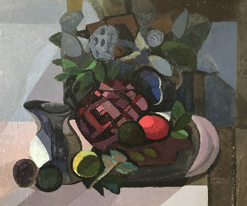 Still Life With Pomegranates 1980 28x36 Original Painting - Constantine Cherkas Still Life With Pomegranates 1980 28x36 Original Painting - Constantine Cherkas