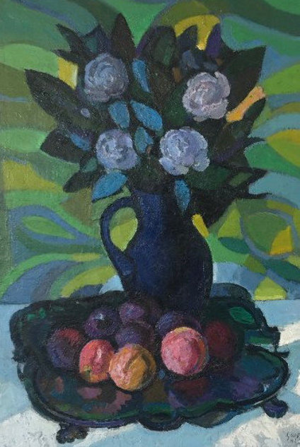 Still Life With Flowers 36x28 Original Painting by Constantine Cherkas