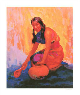 Indian Girl with Pot AP 2004 Limited Edition Print - Constantine Cherkas