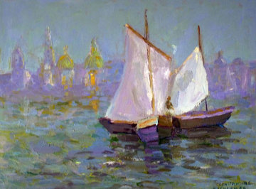 Monterey Bay II 2003 18x24 Original Painting - Constantine Cherkas Monterey Bay II 2003 18x24 Original Painting - Constantine Cherkas