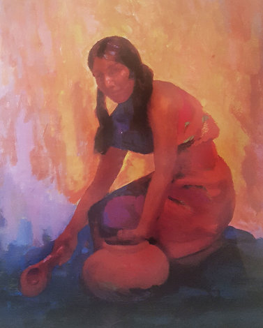 Indian Girl With Pot AP 2004 Limited Edition Print - Constantine Cherkas
