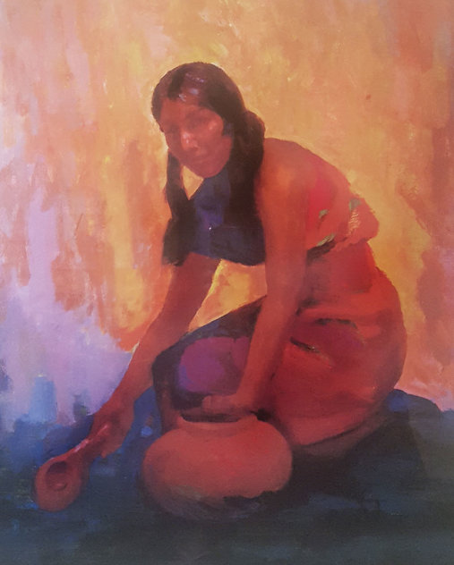 Indian Girl With Pot AP 2004 Limited Edition Print by Constantine Cherkas