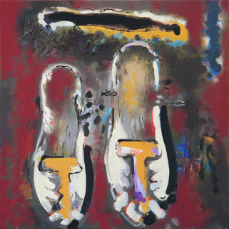 Shoes 23x23 Original Painting - Viktor Chernilevsky Shoes 23x23 Original Painting - Viktor Chernilevsky