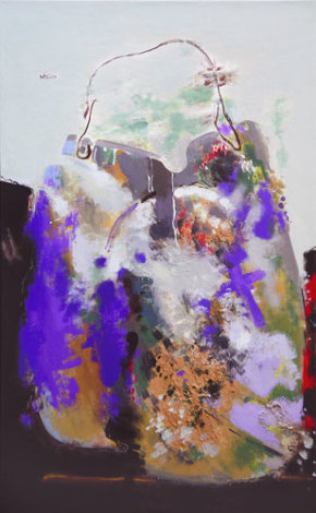 Purple Bag 2008 51x32 Huge Original Painting - Viktor Chernilevsky