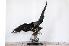 On the Wings of an Eagle Bronze Sculpture 1991 54 in - Blue Chip Sculpture by Chester Fields - 1
