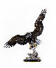 On the Wings of an Eagle Bronze Sculpture 1991 54 in - Blue Chip Sculpture by Chester Fields - 0