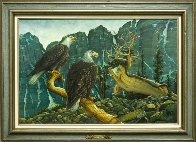Eagle Cry 1978 32x44 Huge Original Painting by Chester Fields - 1 Eagle Cry 1978 32x44 Huge Original Painting by Chester Fields - 1