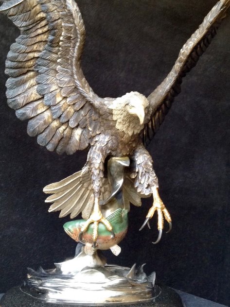 Eagles Domain Bronze Sculpture 1993 Sculpture by Chester Fields
