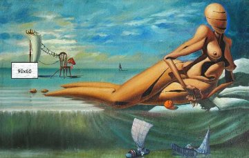 Similarity of Game 1993 35x22 (Early) Original Painting - Michael Cheval Similarity of Game 1993 35x22 (Early) Original Painting - Michael Cheval
