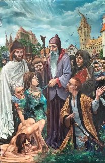 Court 1992 35x23 Original Painting - Michael Cheval Court 1992 35x23 Original Painting - Michael Cheval