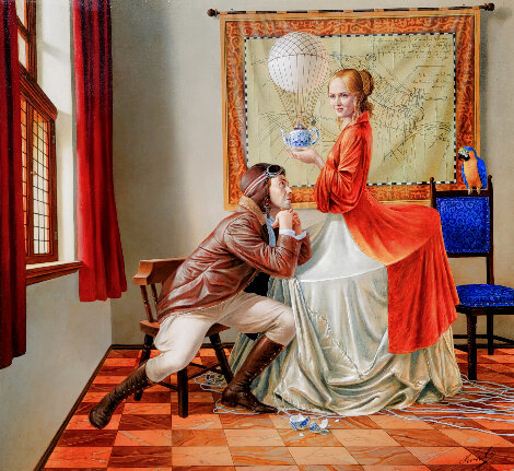 Total Crash II 2019 34x38 Original Painting - Michael Cheval