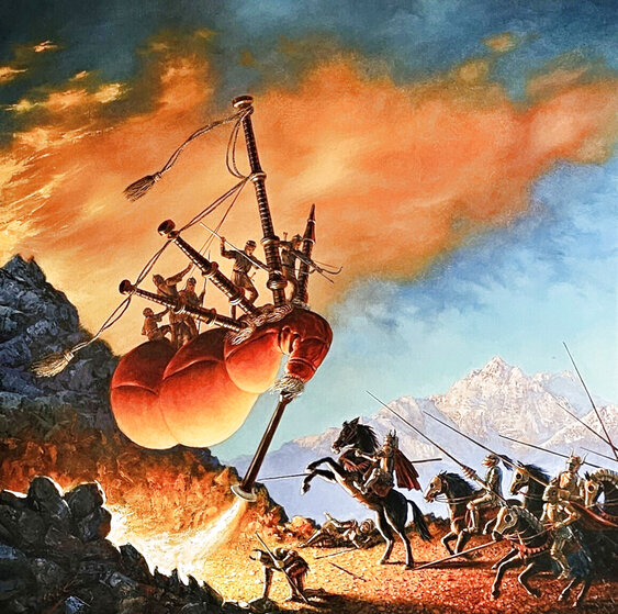 Battle Rages on 2020 Framed Oil on Canvas 24x24 by Michael Cheval - For ...
