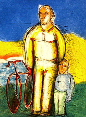 Figure in Bicicletta 2003 Limited Edition Print - Sandro Chia