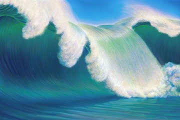 Rogue Wave 2013 40x60  Huge Original Painting - Charles Bragg (Chick Bragg)