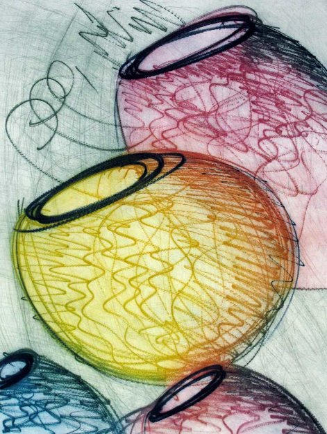 Dale Chihuly - Cylinders and Baskets Mixed Media Signed Original Drawing  Contemporary Art - for sale