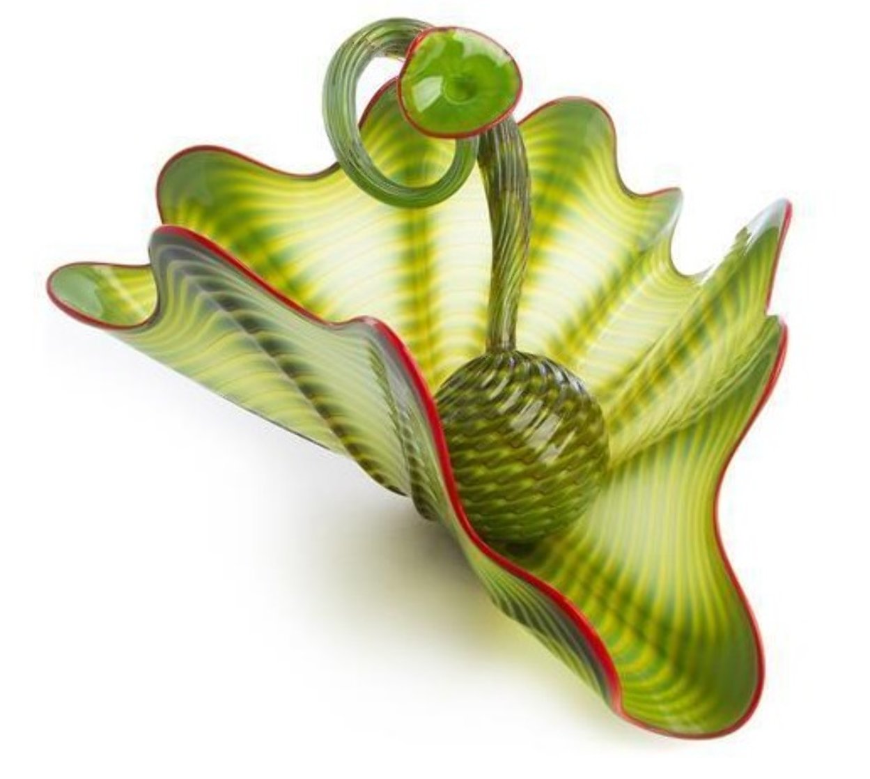 Parrot Green Unique Two-piece Unique Glass Persian Set  2001 11 in Sculpture by Dale Chihuly
