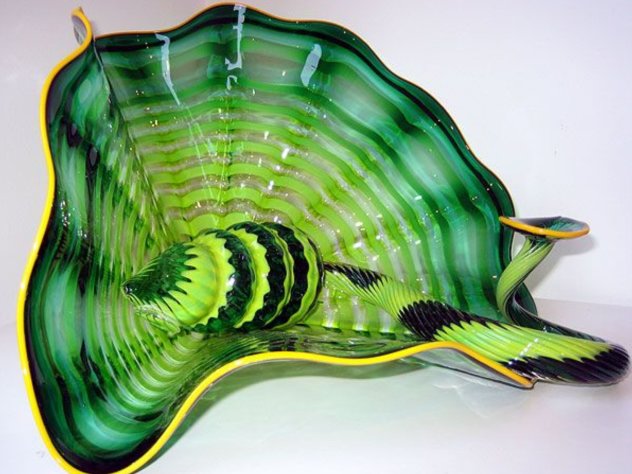 Celtic Emerald Persian Unique Pair 2001 Sculpture by Dale Chihuly