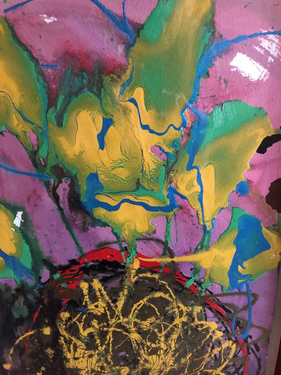 Dale Chihuly Grande original acrylic painting on paper by Dale