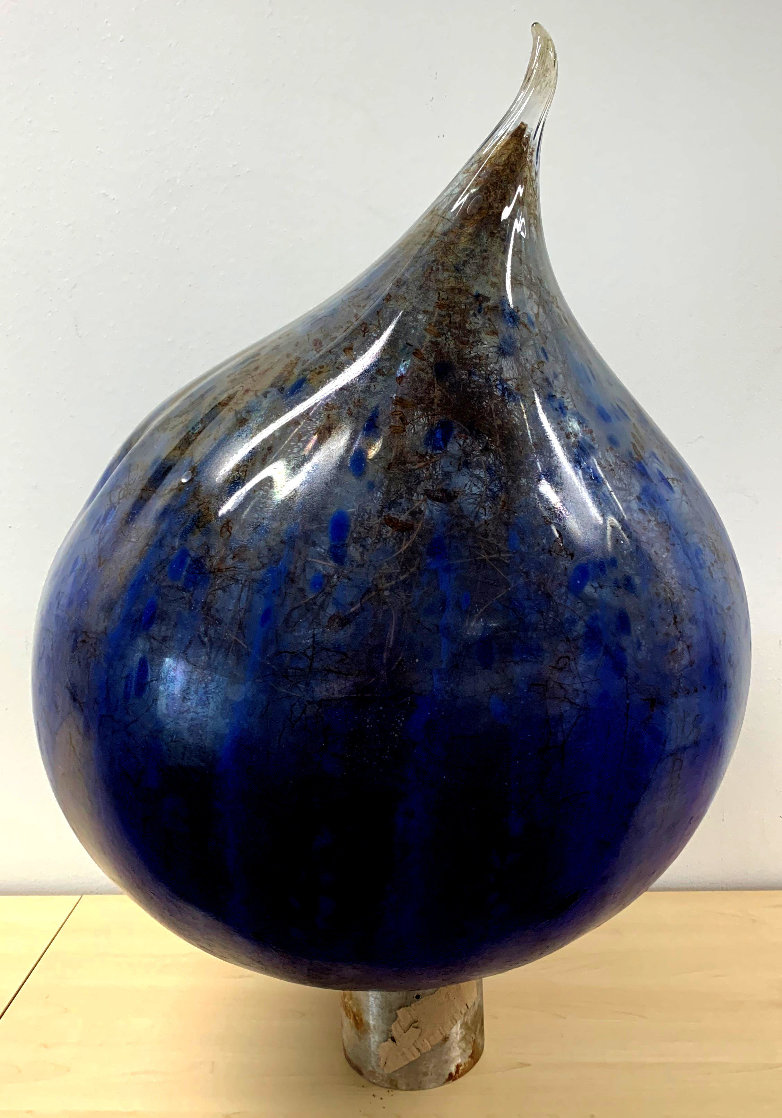 Cascade Blue Onion Glass Sculpture 1999 30 in Sculpture by Dale Chihuly
