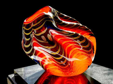 Cinnamon Macchia Unique Glass Sculpture 2002 10 in Sculpture - Dale Chihuly