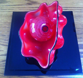 Chinese Red Seaform Unique Pair Glass Sculpture, 2 Piece Set 1995 Sculpture - Dale Chihuly Chinese Red Seaform Unique Pair Glass Sculpture, 2 Piece Set 1995 Sculpture - Dale Chihuly